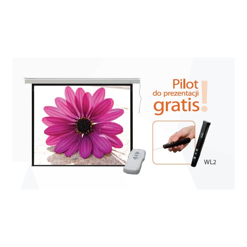 195x145 Ekran projekcyjny elektryczny PROFI + pilot gratis!