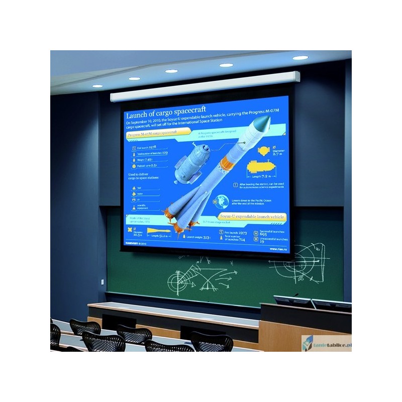 Ekran projekcyjny SUPREMA LUPUS elektrycznie rozwijany Matt White