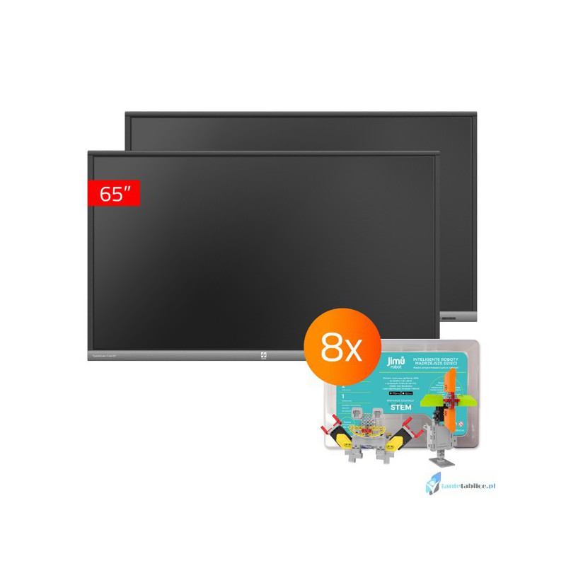 Zestaw interaktywny 2 x monitor interaktywny Avtek TouchScreen 5 Lite 65 + 8 x robot interaktywny Jimu Box