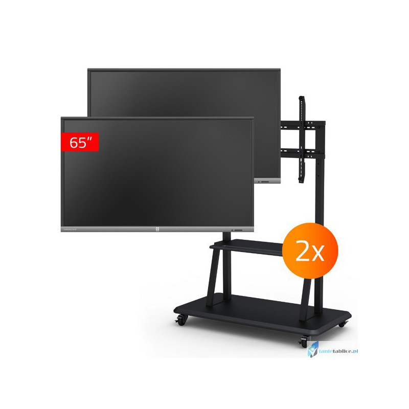 Zestaw interaktywny 2 x monitor interaktywny Avtek TouchScreen 5 Lite 65 + 2 x statyw mobilny